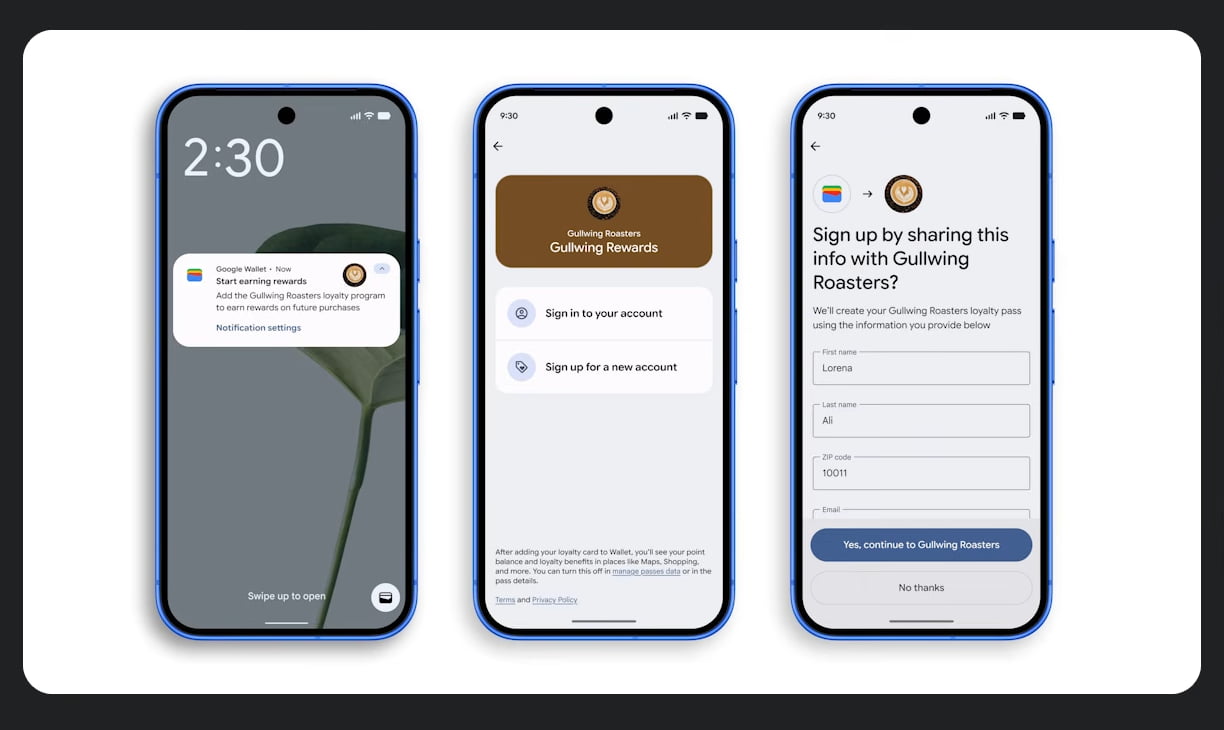 Post-tap-to-pay notification inviting the shopper to join the retailer’s loyalty program