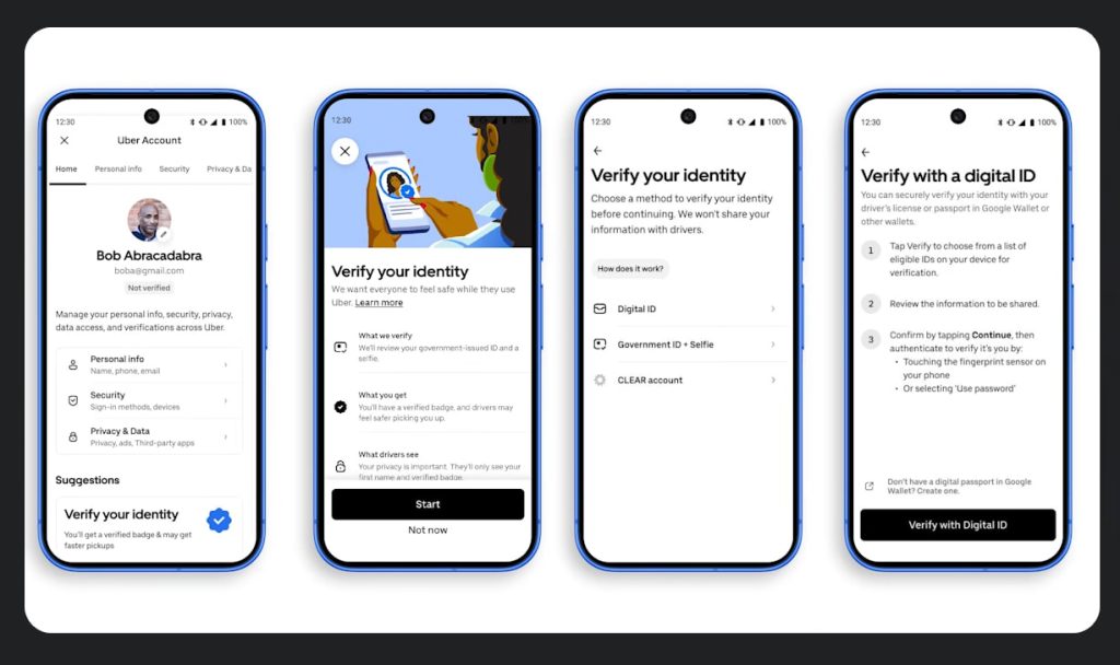 Uber requesting age verification through Google Wallet digital ID