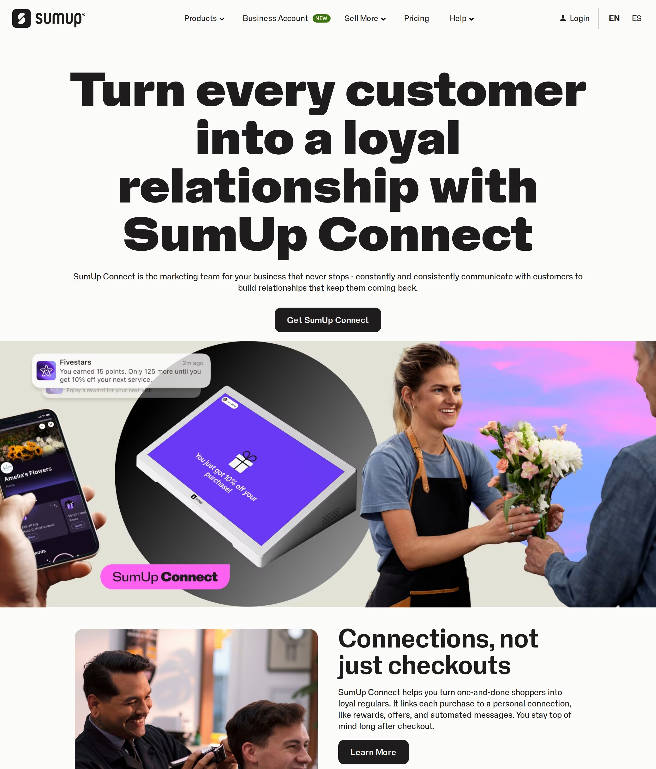 SumUp Connect, SumUp’s loyalty and marketing product, formerly Fivestars